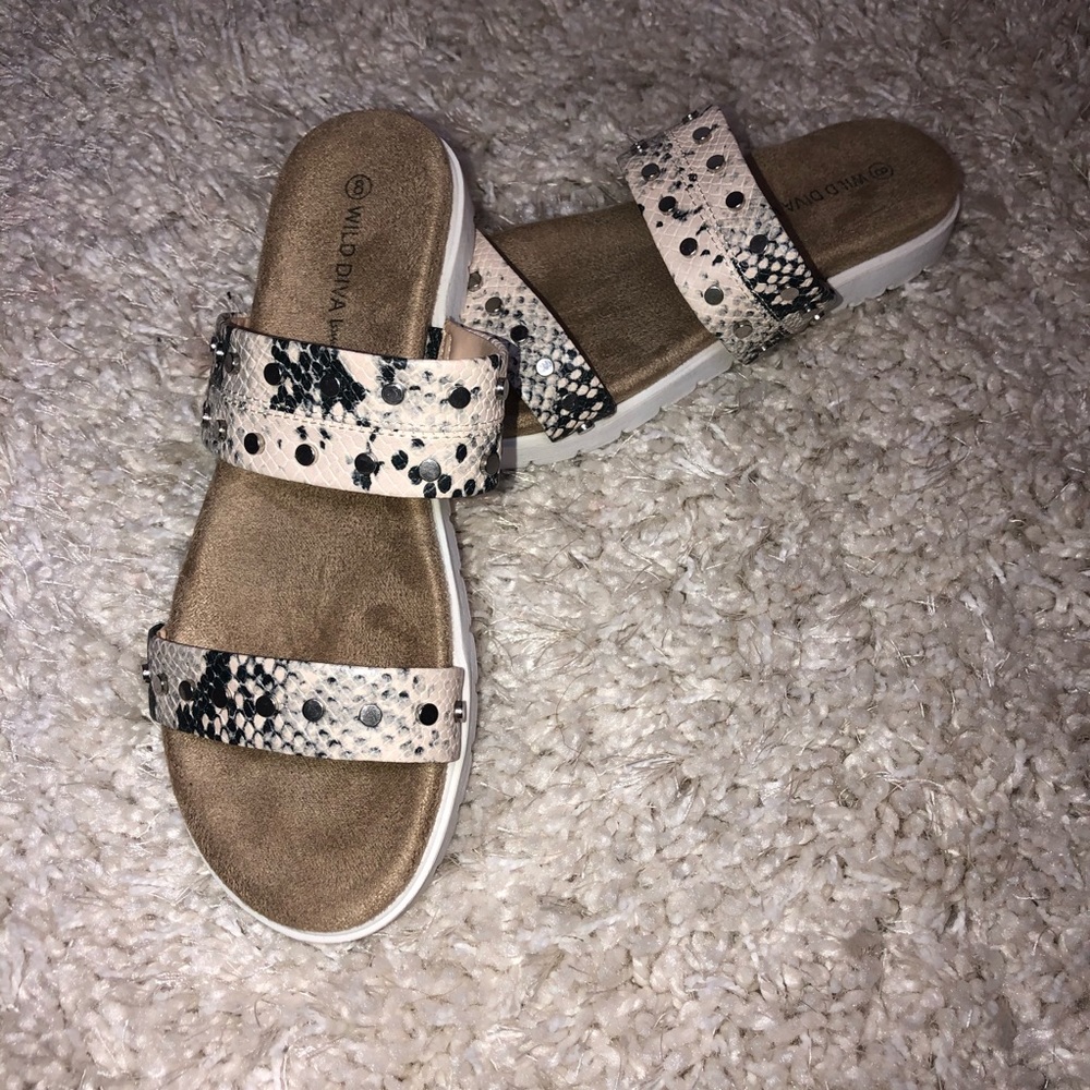 Snake print sandals